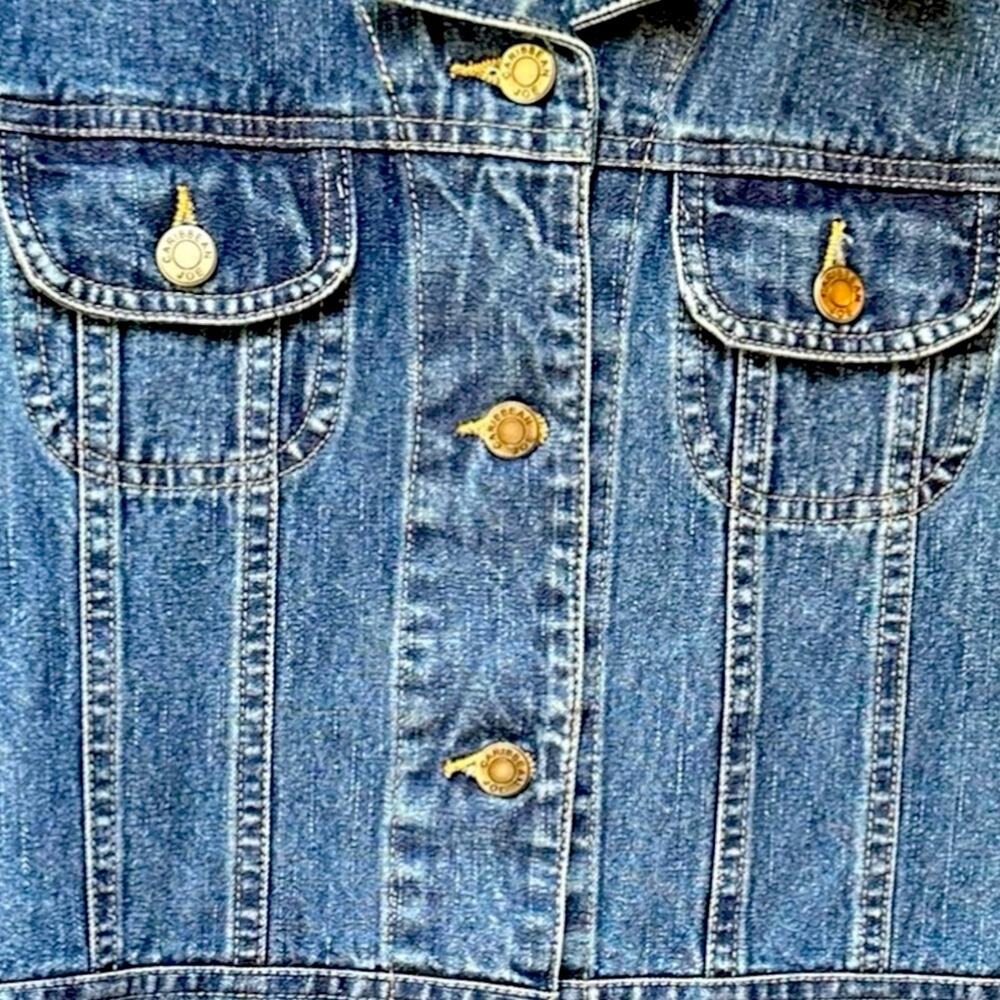 Caribbean Joe Longer denim jeans jacket size Small jean coat 100% cotton - Picture 4 of 8